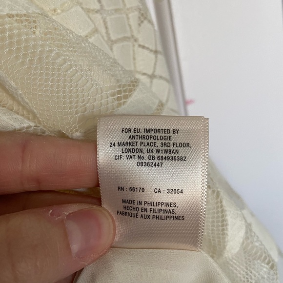 Anthropologie HD in Paris Ivory Lace Pineapple Top - Picture 8 of 12